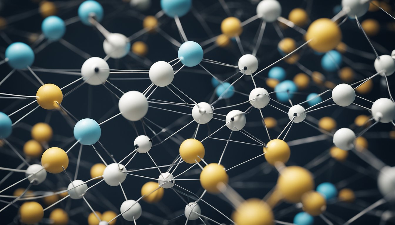 A group of interconnected nodes representing different professional fields, linked by lines to show communication and collaboration